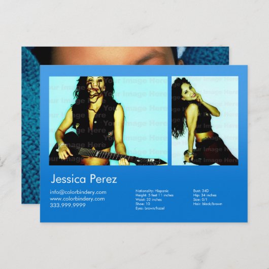 Carte Postale Acteur à 2 faces et modèle 2 Capture bleue Capture (Devant / Derrière)