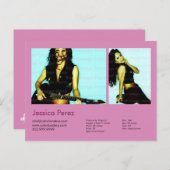 Carte Postale Acteur et modèle 2 Tiré Pink Headshot Comp (Devant / Derrière)