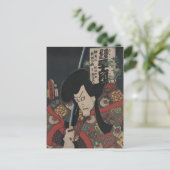 Carte Postale Acteur japonais Ukiyo-e Samurai Kabuki par Kunisad (Debout devant)