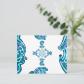 Carte Postale Action Cyan Turquoise Graffiti Abstrait Imprimer (Debout devant)