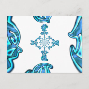 Carte Postale Action Cyan Turquoise Graffiti Abstrait Imprimer