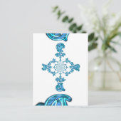 Carte Postale Action Cyan Turquoise Graffiti Abstrait Imprimer (Debout devant)