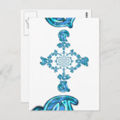 Carte Postale Action Cyan Turquoise Graffiti Abstrait Imprimer (Devant / Derrière)