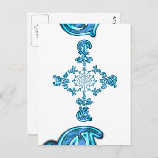 Carte Postale Action Cyan Turquoise Graffiti Abstrait Imprimer (Devant / Derrière)