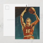 Carte Postale Action de basket vintage (Devant / Derrière)