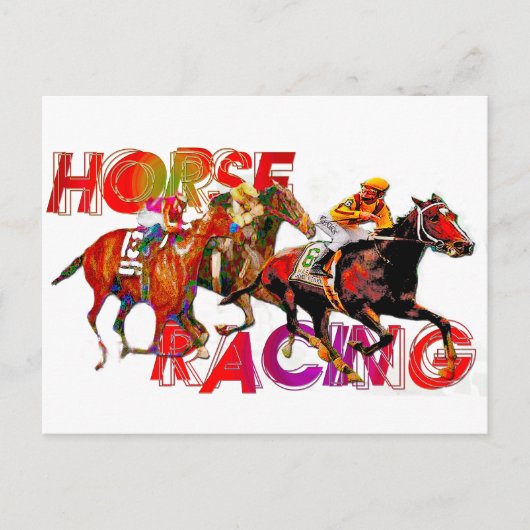 Carte Postale Action de course à cheval (Devant)