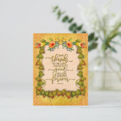 Carte Postale Action de grâce Automne Feuille de Maple et citrou (Debout devant)