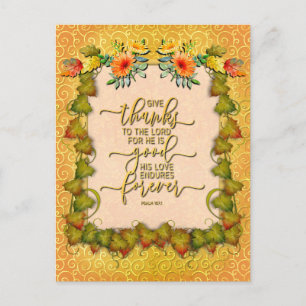 Carte Postale Action de grâce Automne Feuilles d'érable et citro