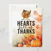 Carte Postale Action de grâce avec dinde (Devant / Derrière)
