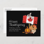 Carte Postale ACTION DE GRÂCE CANADIENNE avec | Drapeau du Canad (Devant / Derrière)