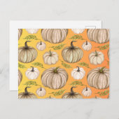 Carte Postale Action de grâce citrouille reconnaissant patch aut (Devant / Derrière)