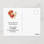 Carte Postale Action de grâce de chat avec dinde (Dos)