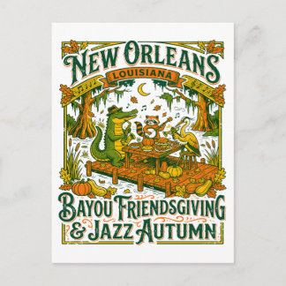 Carte Postale Action de grâce et jazz d'automne des amis du bayo