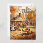 Carte Postale Action de grâce - Soyez Toujours Reconnaissant (Devant / Derrière)