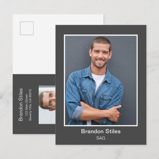 Carte Postale Actor Headshot Photo Postcard (Devant / Derrière)