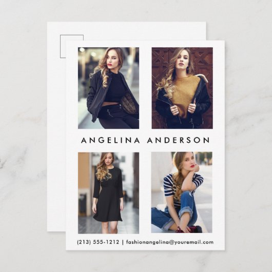 Carte postale Actor Model 4 Photo Comp Card (Devant / Derrière)