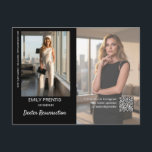 Carte Postale Actor Promo Card | 3 Photo Composite Postcard<br><div class="desc">These actor promo cards are the perfect way to announce your latest projects to agents, fans, and supporters. Featuring one photo on the front, and two additional on the back, edit the text fields with your details for a customized promo postcard for actors. To generate the QR code, copy and...</div>