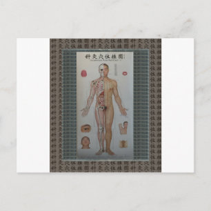 Carte Postale Acupuncture points plein corps avant art