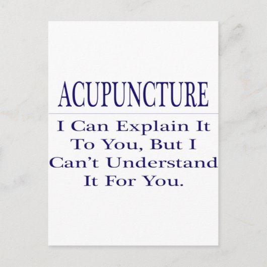 Carte Postale Acupuncturiste plaisanter .. Expliquer ne pas comp (Devant)
