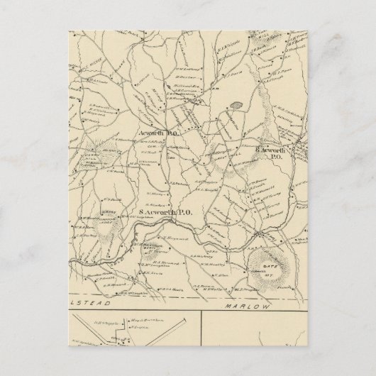 Carte Postale Acworth, comté de Sullivan (Devant)