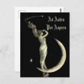 Carte Postale Ad Astra Woman sur Crescent Moon Imprimer (Devant / Derrière)