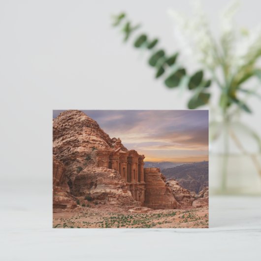 Carte Postale Ad Deir, Petra, Jordan Ancienne Rock Building (Debout devant)