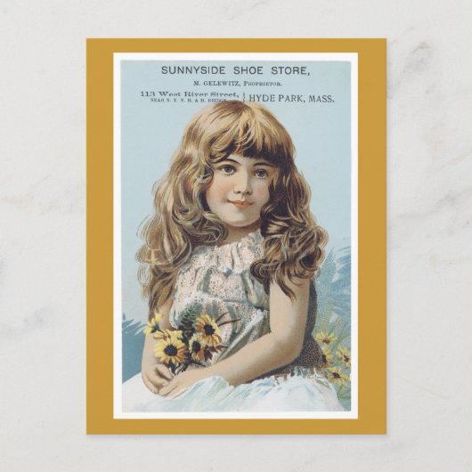 Carte Postale Ad Étiquette Sunnyside Chaussure Store Victorian P (Devant)