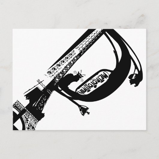 Carte Postale AD Paris noir (Devant)