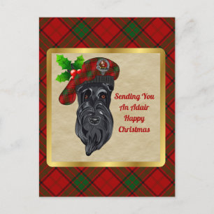 Carte Postale Adair Clan Badge & Tartan Christmas
