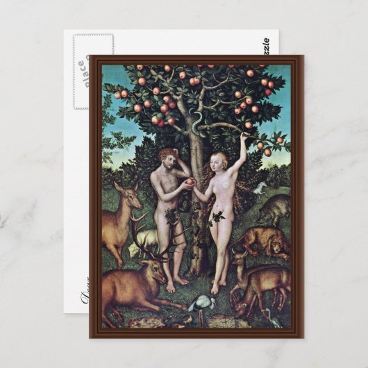Carte Postale Adam And Eve De Cranach D. Ä. Lucas (Meilleure Qua (Devant / Derrière)