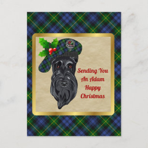 Carte Postale Adam Clan Badge & Tartan Christmas