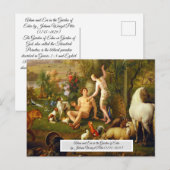 Carte Postale Adam et Eve dans le jardin (Devant / Derrière)