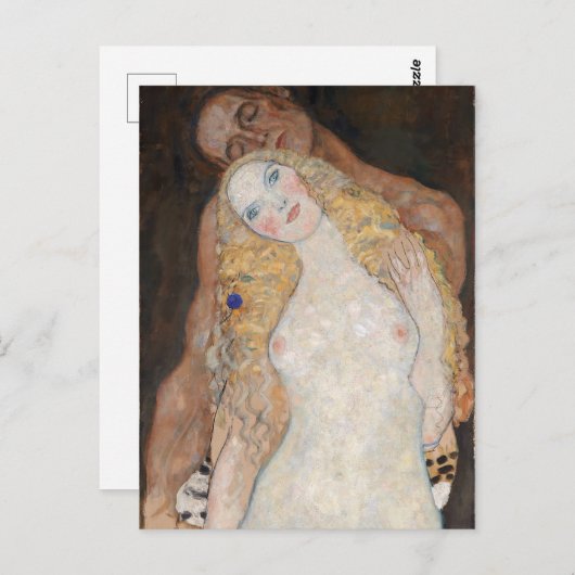 Carte Postale Adam et Eve par Gustav Klimt (Devant / Derrière)