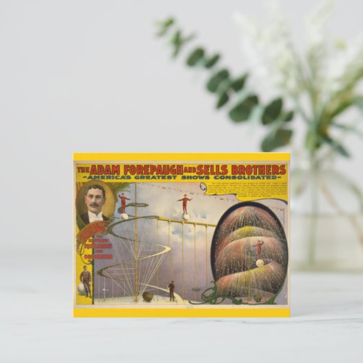 Carte Postale Adam Forepaugh et Sells Brothers Poster Circus (Debout devant)