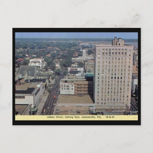 Carte Postale Adams St, Jacksonville FL Vintage (Devant)