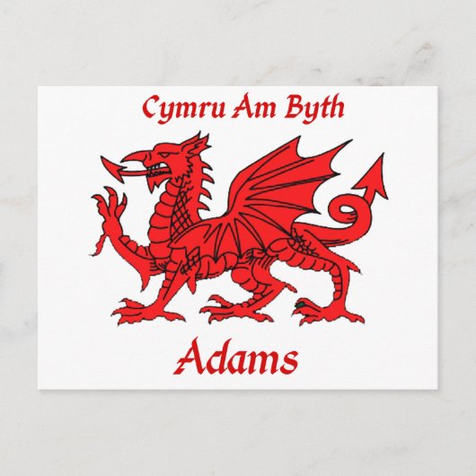 Carte Postale Adams Welsh Dragon (Devant)