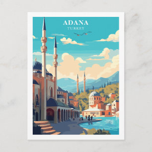 Carte Postale Adana, Turquie Voyage Illustration rétrospective