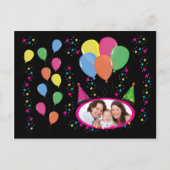 Carte Postale Add Your Own Photo to Party Hats and Balloons (Devant)
