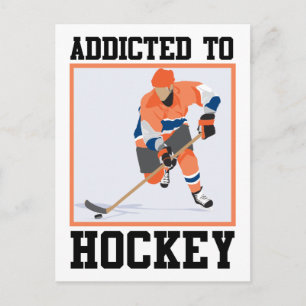 Carte Postale Addicé Au Hockey