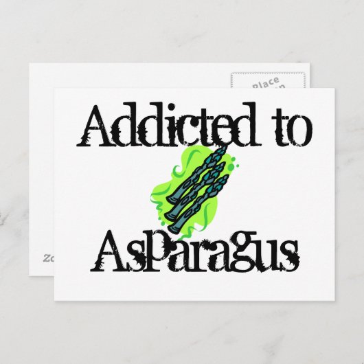 Carte Postale Addicité à l'Asperge (Devant / Derrière)