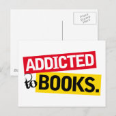 Carte Postale Addict de livre amusant lecture cadeau (Devant / Derrière)