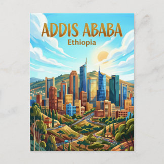Carte Postale Addis Ababa Skyline Ethiopia