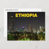 Carte Postale Addis-Abeba, Éthiopie En Nuit (Devant / Derrière)