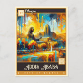 Carte Postale Addis-Abeba, Éthiopie | Peinture Vintage (Devant)
