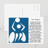 Carte Postale "Ade" Adepitan, joueur de basketball en fauteuil r (Devant / Derrière)