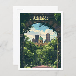 Carte Postale Adelaide Australia Vintage voyage d'art