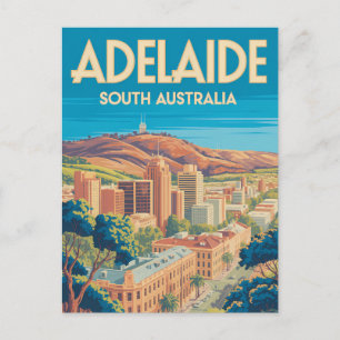 Carte Postale Adelaide Australie Illustration Voyage Art Vintage