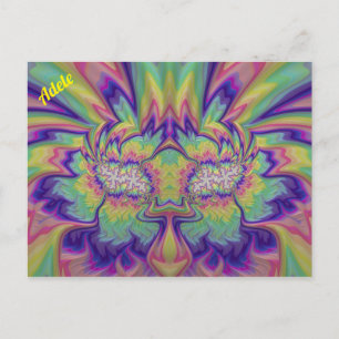 Carte Postale ADELE ~ Motif de conception fractale 3D ~ Multicol