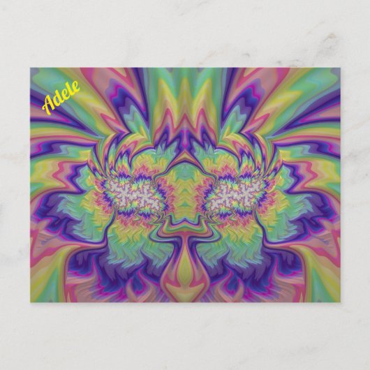 Carte Postale ADELE ~ Motif de conception fractale 3D ~ Multicol (Devant)