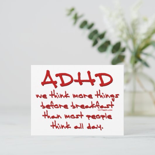 Carte Postale ADHD Think More (Debout devant)